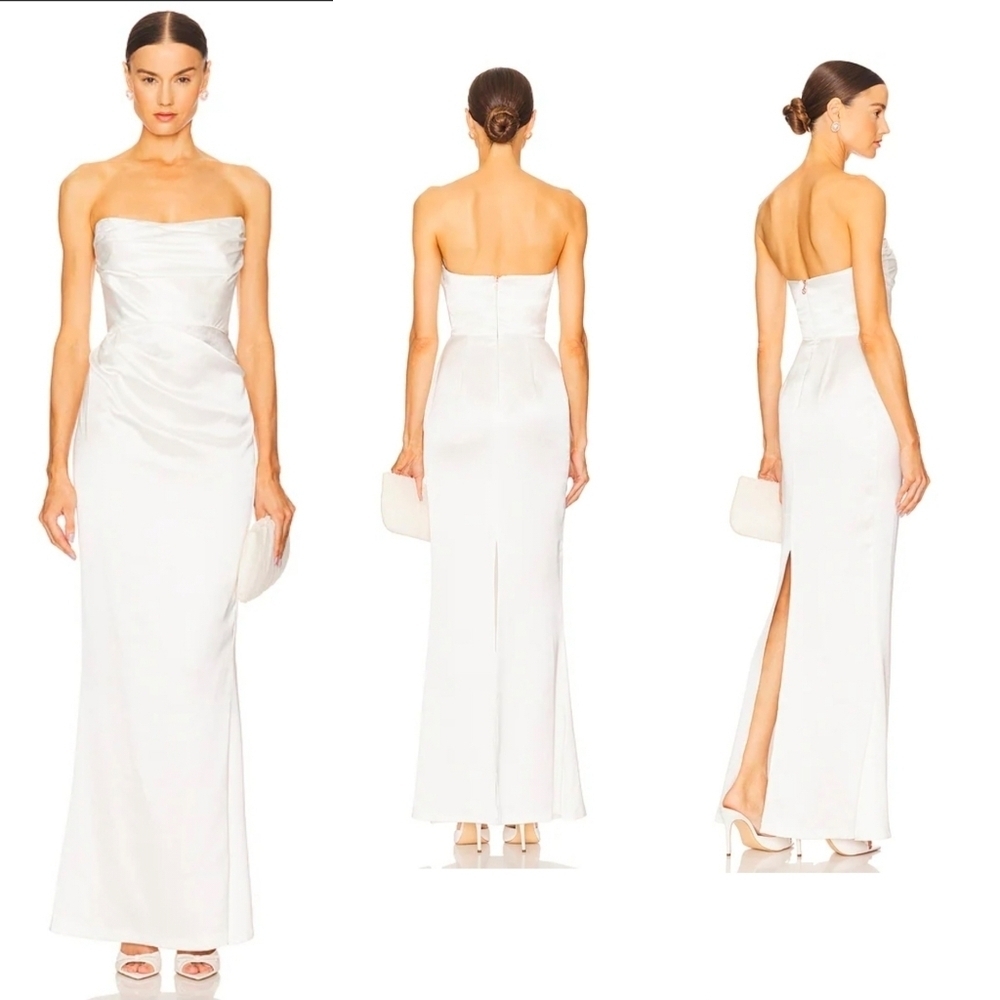 Nookie Emelie Strapless Gown in White Large